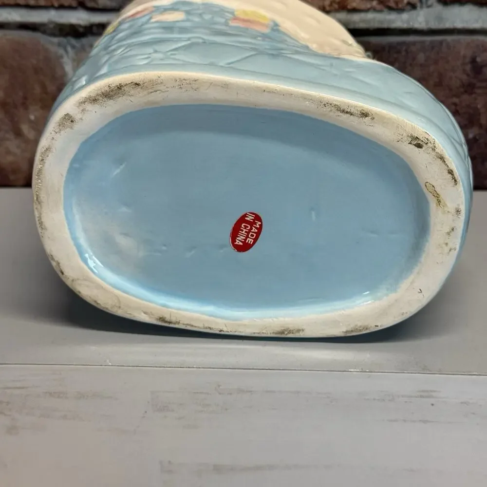 Vintage 1960s‎ Nancy Pew Giftwares Boy Baby Bootie Shoe Ceramic Planter w Laces